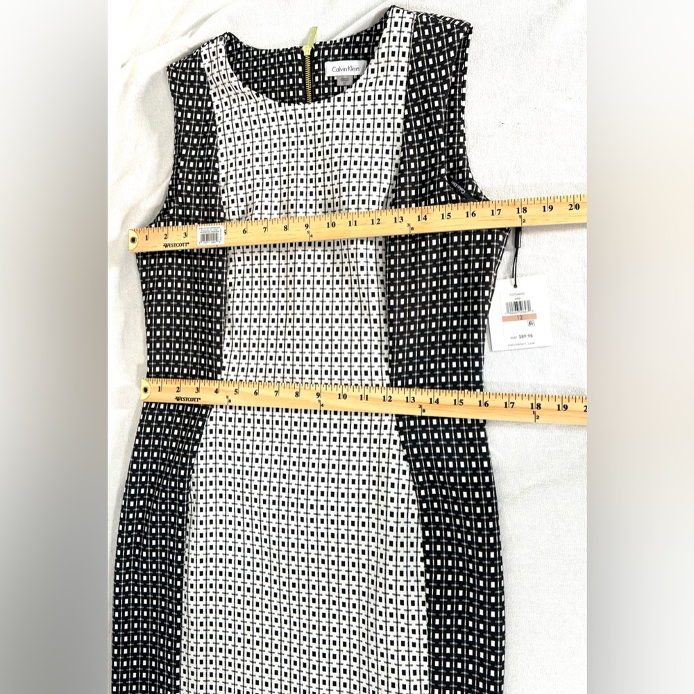Calvin Klein Black and White Sleeveless sheath Dress size 12 - Picture 7 of 16
